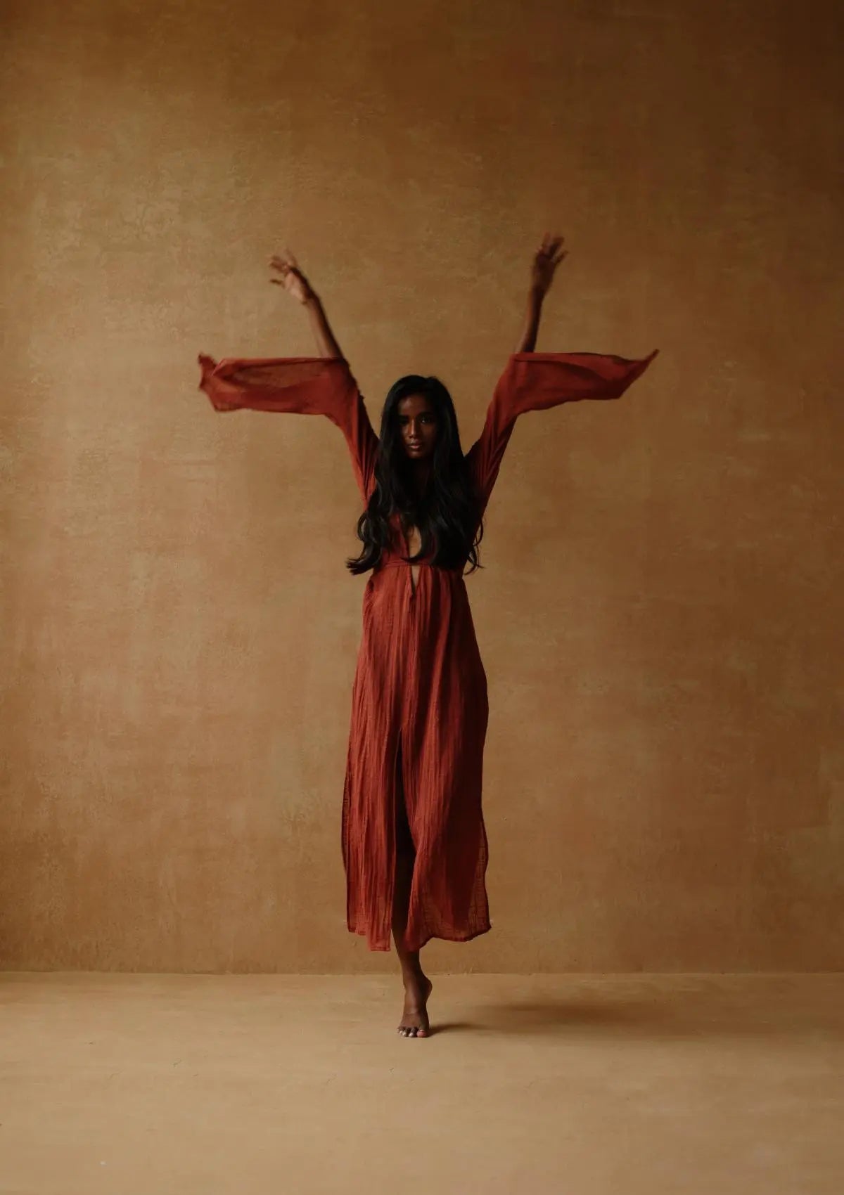 SIA KAFTAN DRESS - BAKED CLAY
