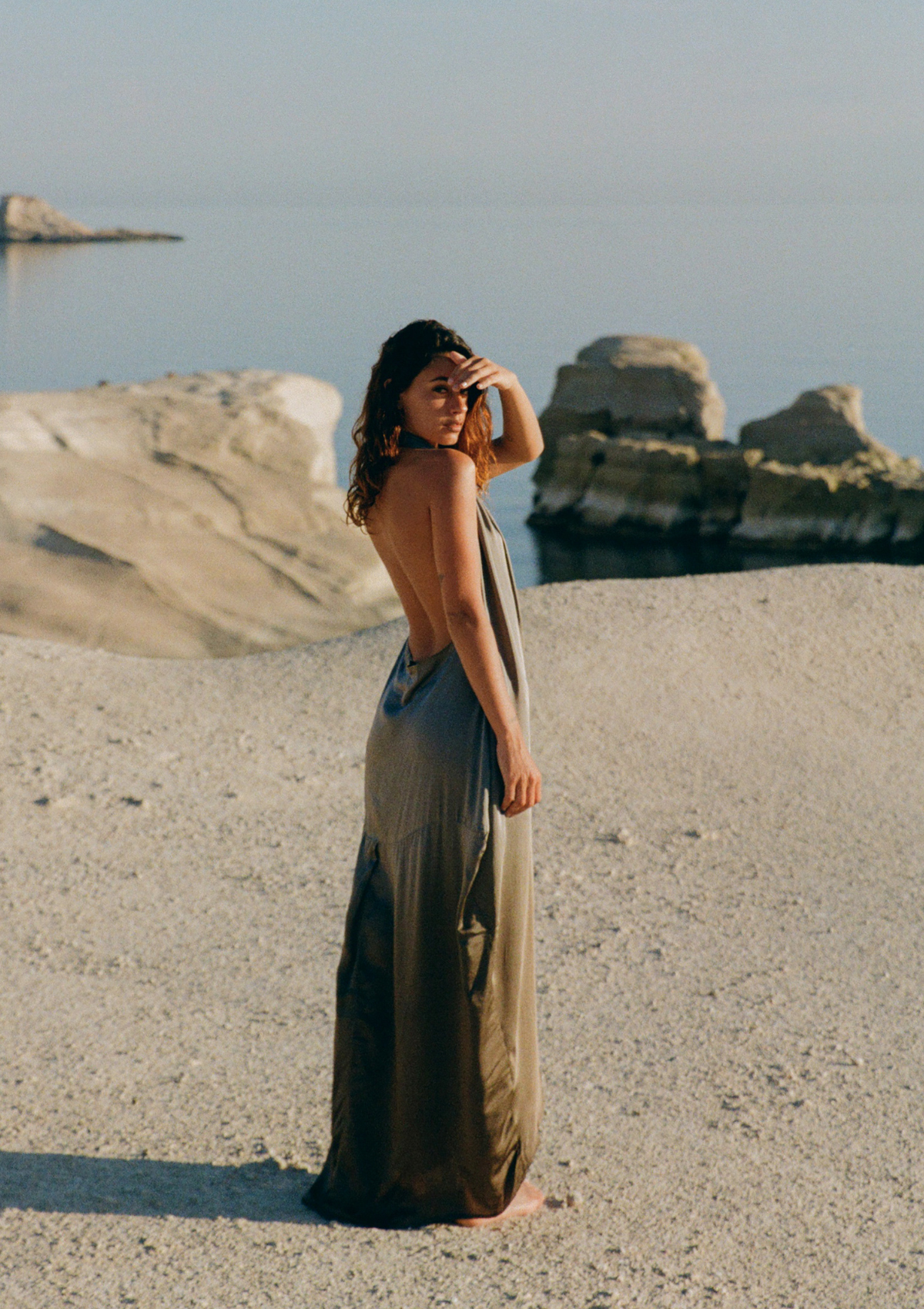 HOOD KAFTAN- TEA LEAF