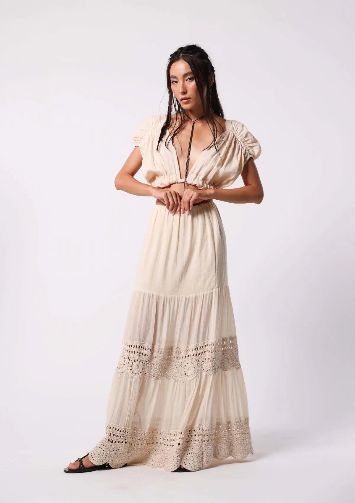 BOHEME CROCHET SKIRT - UNDYED KORA