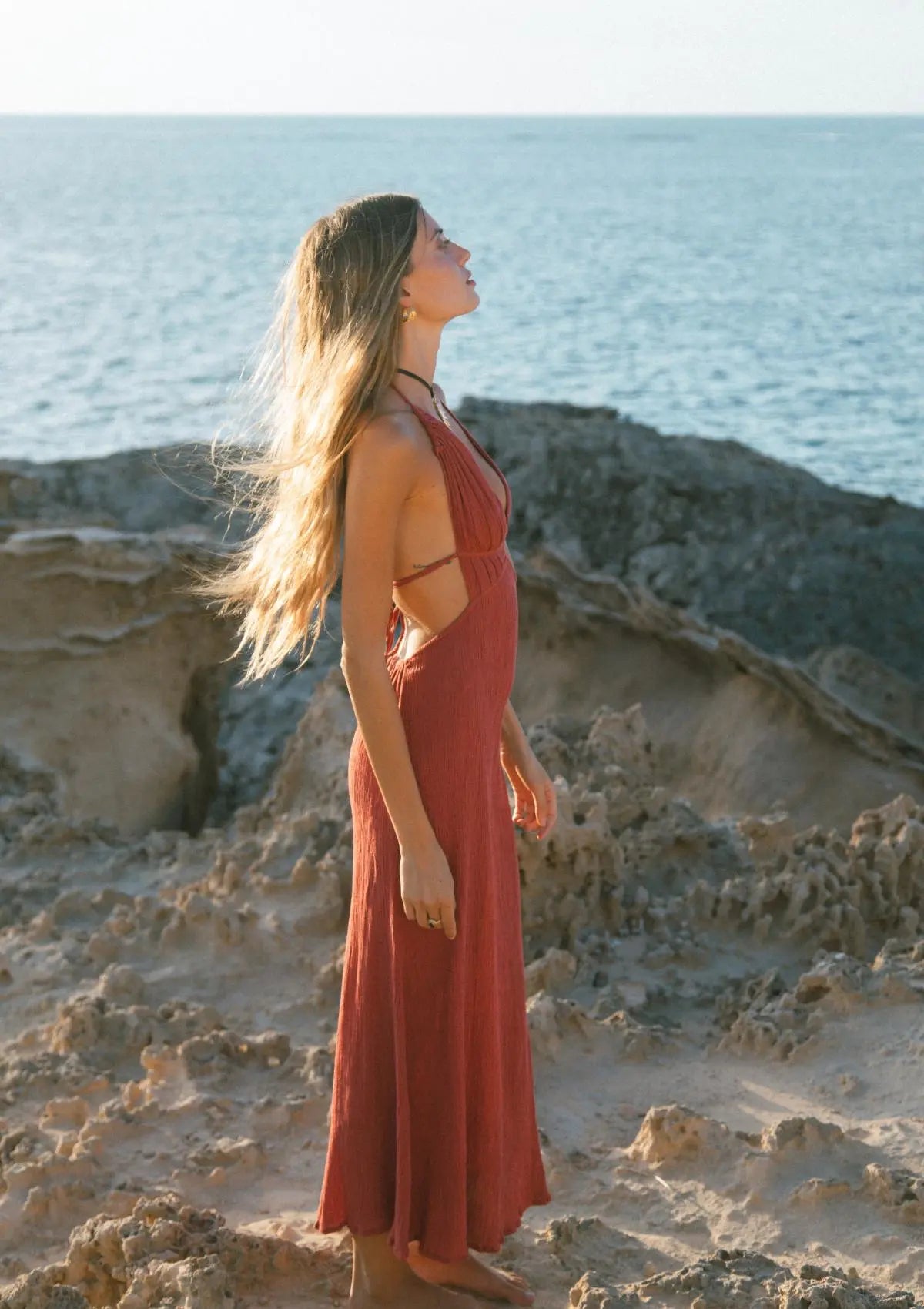 LEAH CRINKLED DRESS - CHILLI