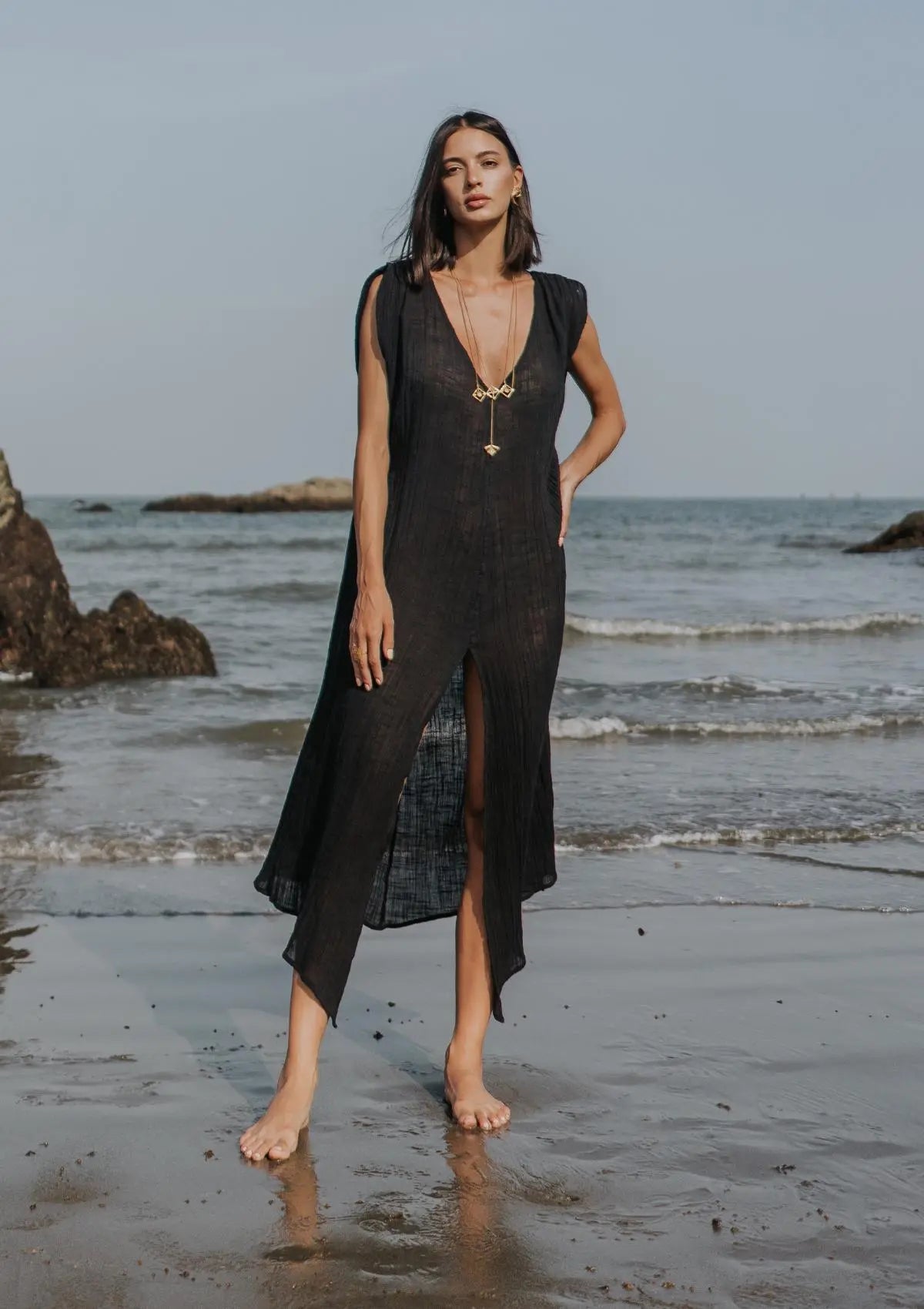 ARES KAFTAN - BLACK - Studio Tia