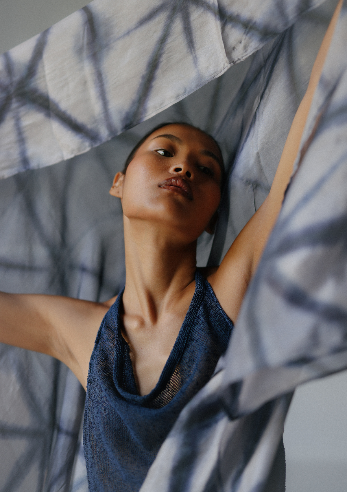SCARF PAREO- BLUE WING TIE DYE