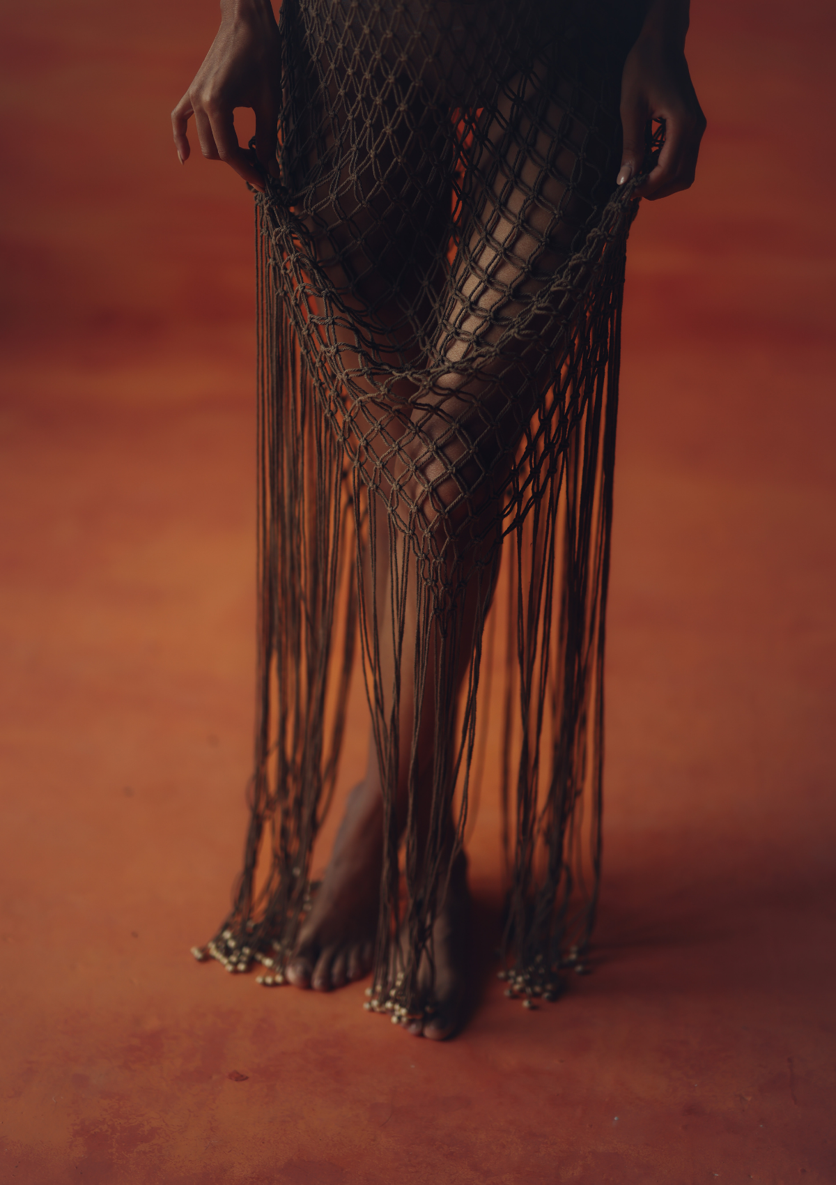 MACRAME DRESS- BUTTERNUT