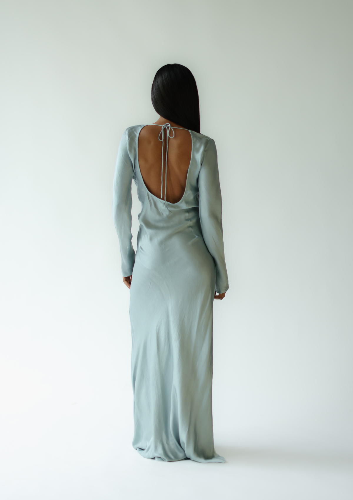 VESTIDO LARGO HARLEY - AZUL PLATA