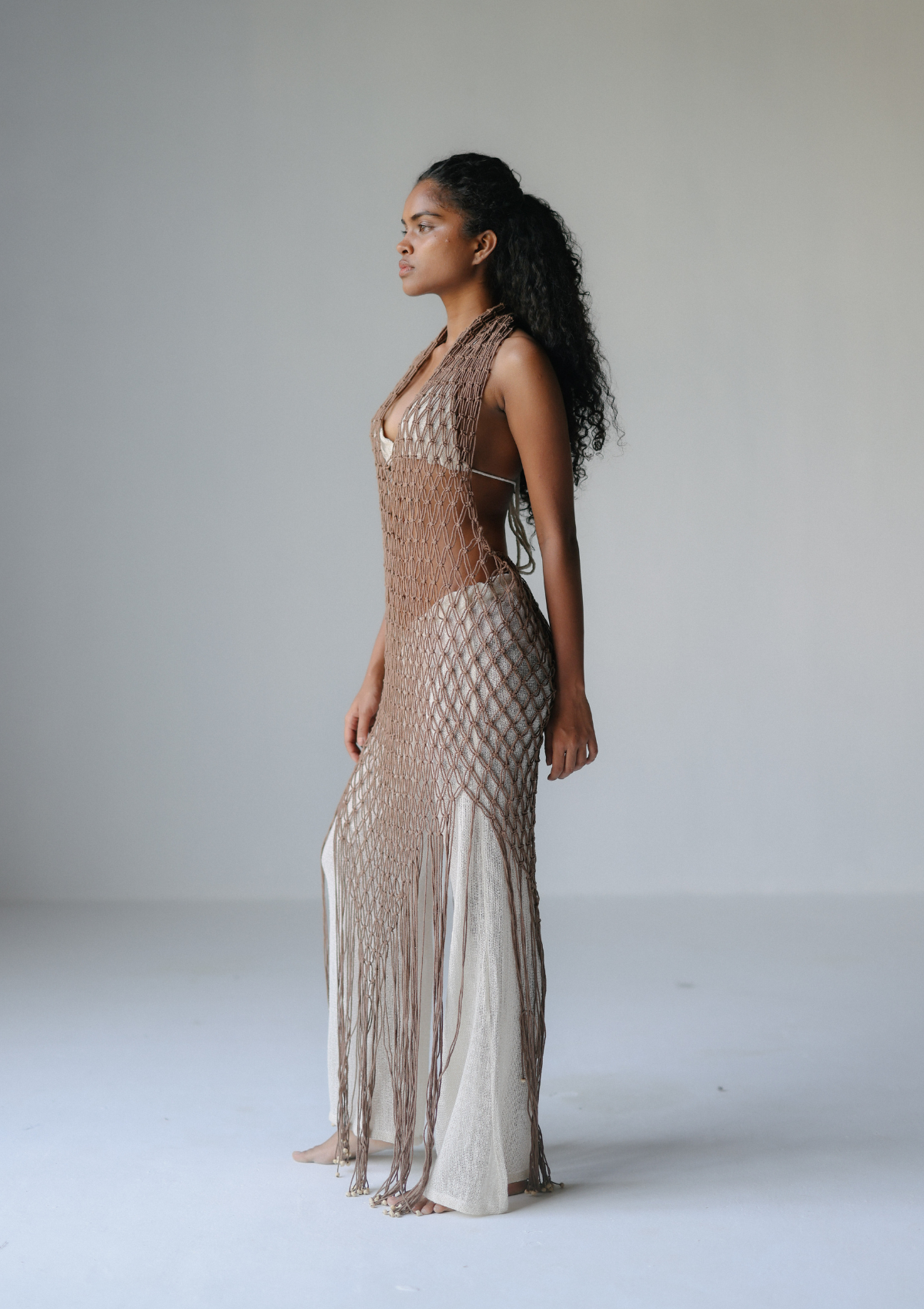 MACRAME DRESS- BUTTERNUT