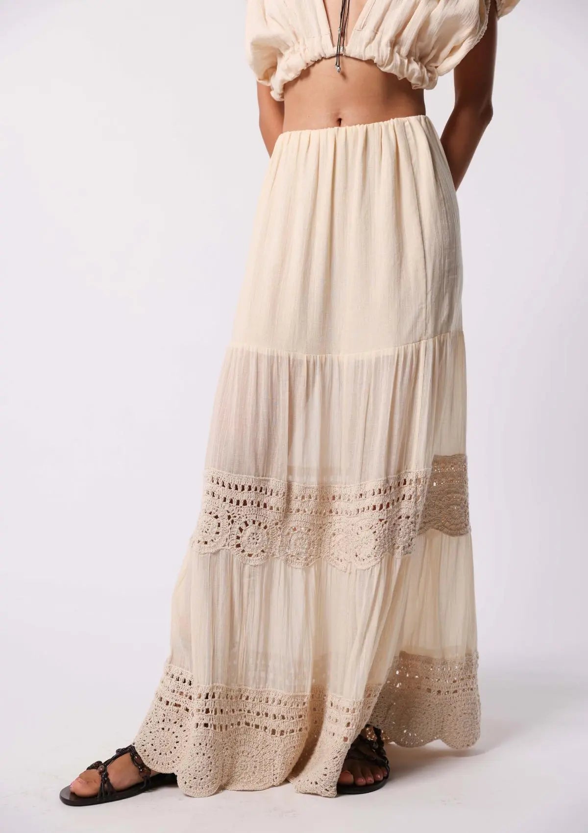 BOHEME CROCHET SKIRT - UNDYED KORA