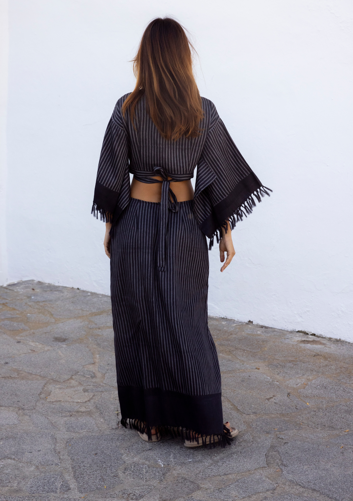 SUKI FRINGE SKIRT- STRIPES