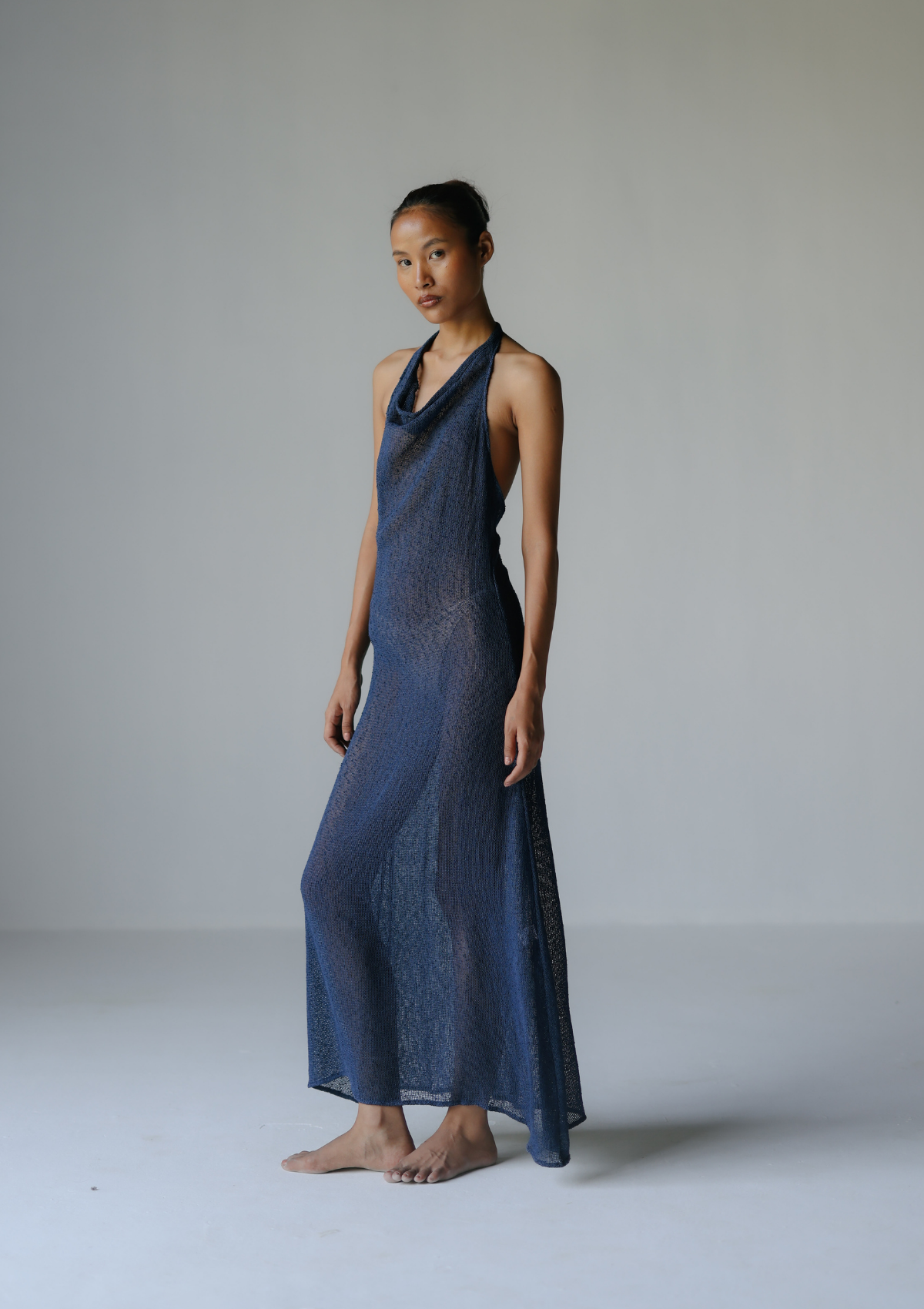 MARA HALTER DRESS- BLUE WING TEAL