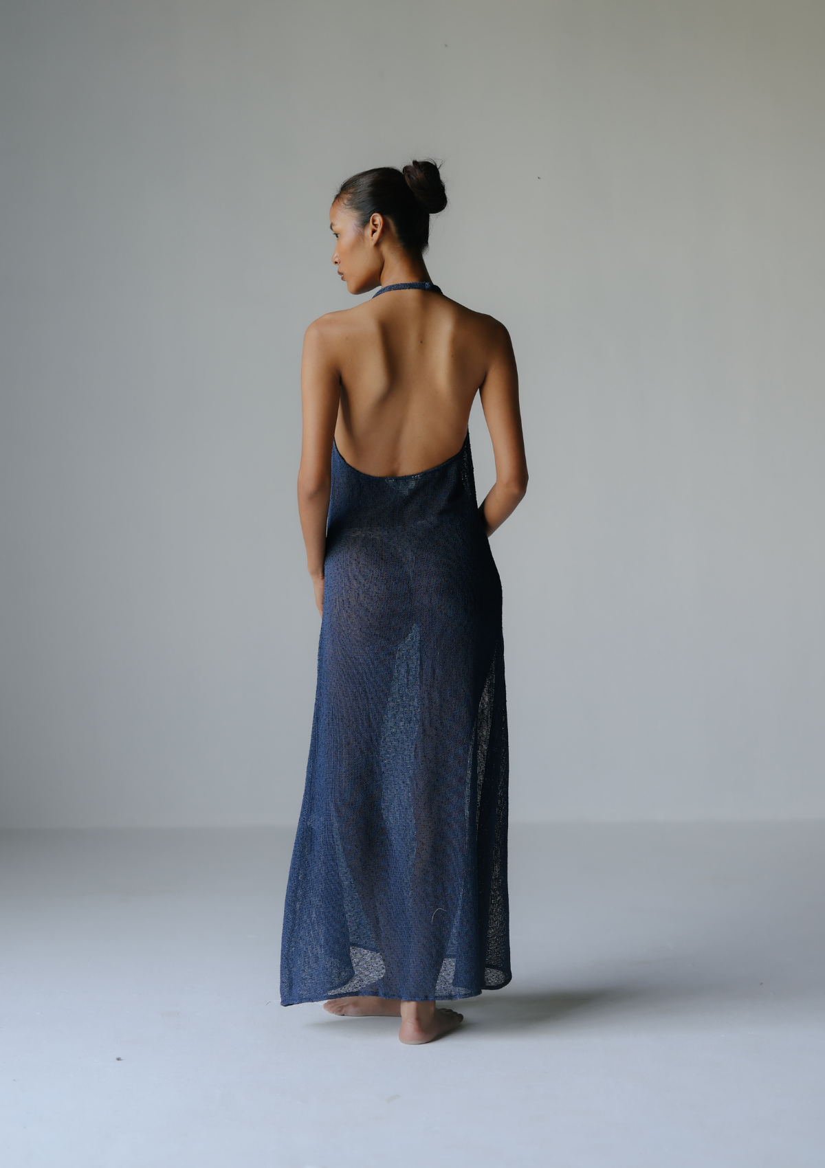 MARA HALTER DRESS- BLUE WING TEAL