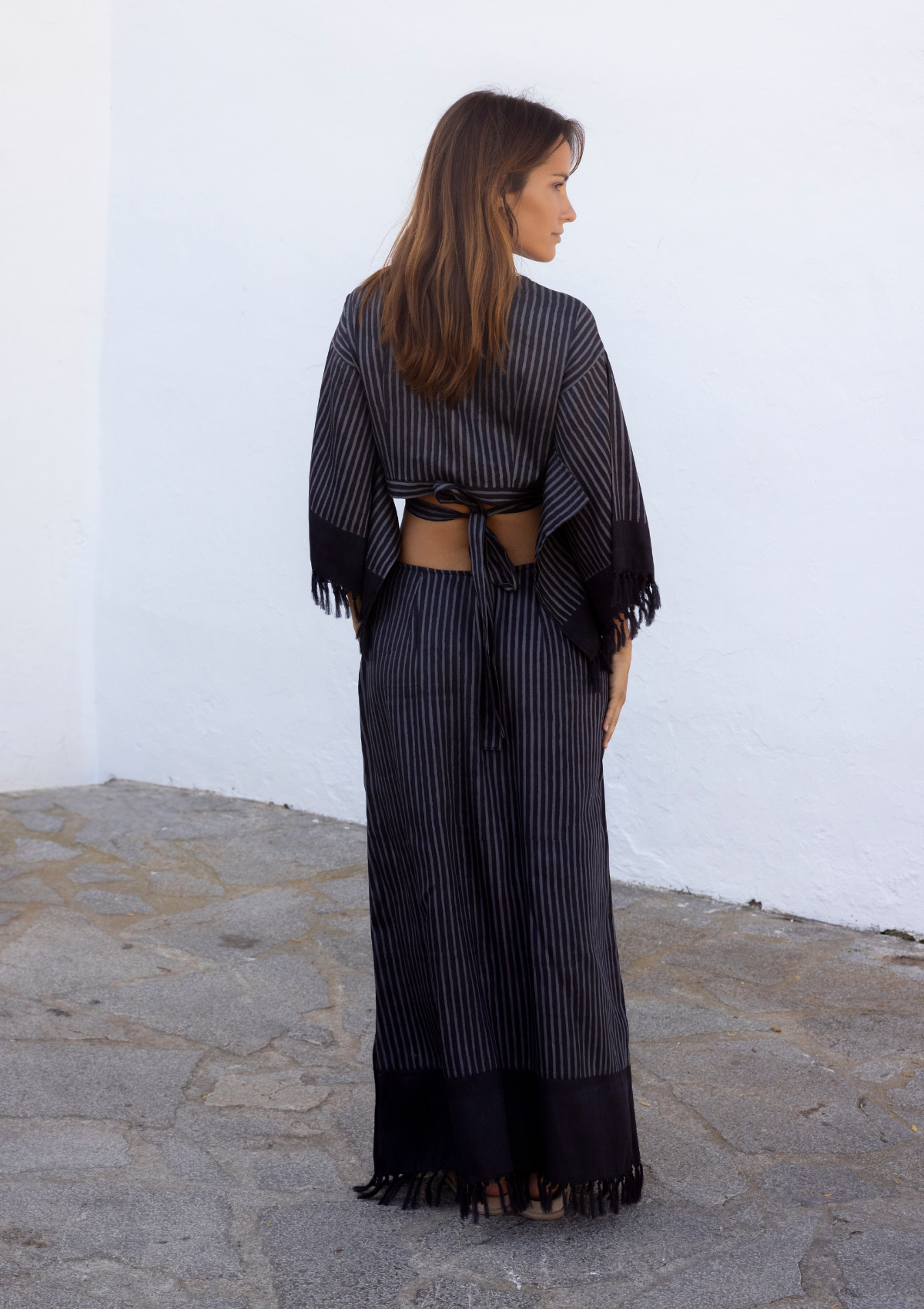 SUKI FRINGE SKIRT- STRIPES