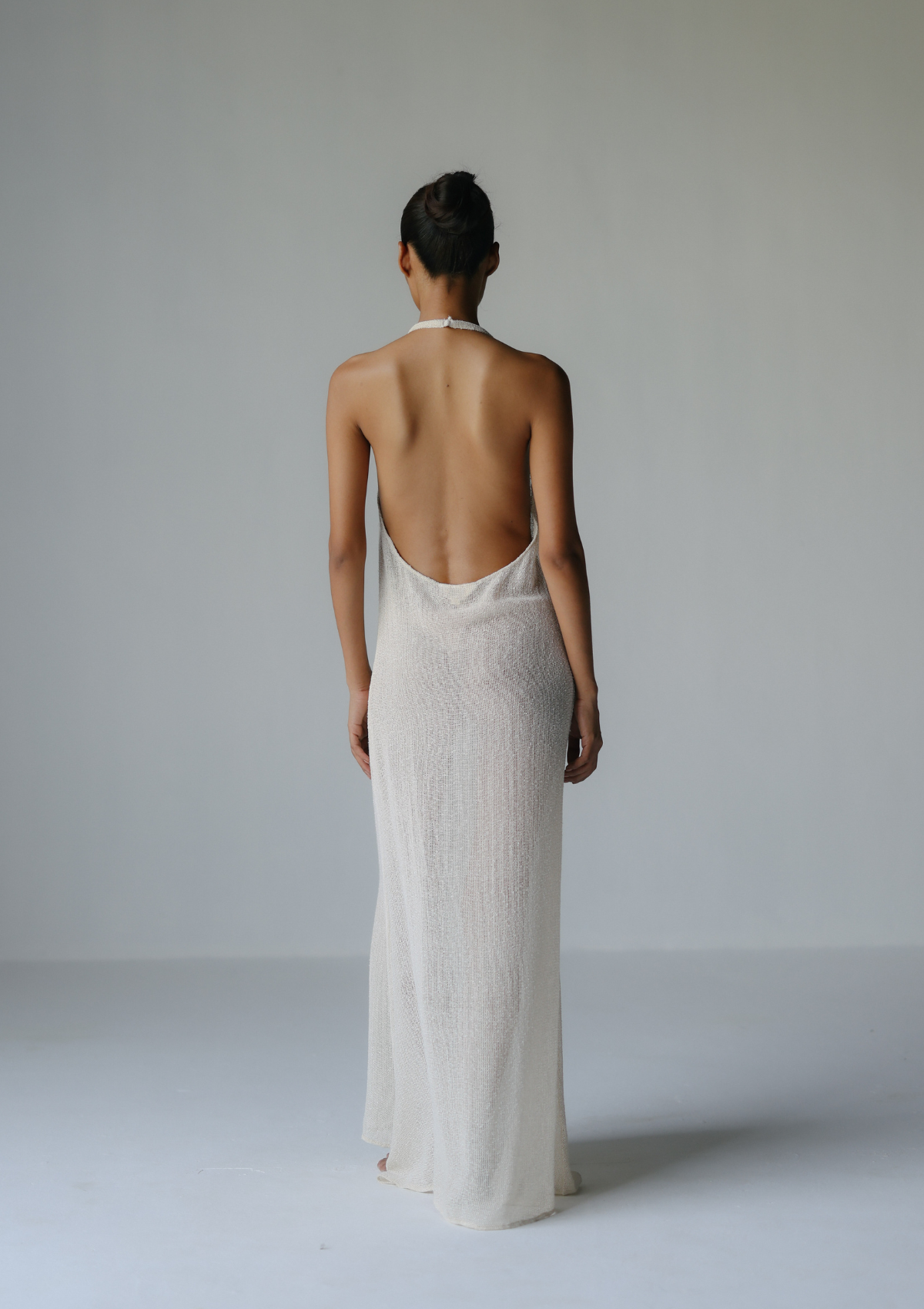 MARA HALTER DRESS- NATURAL