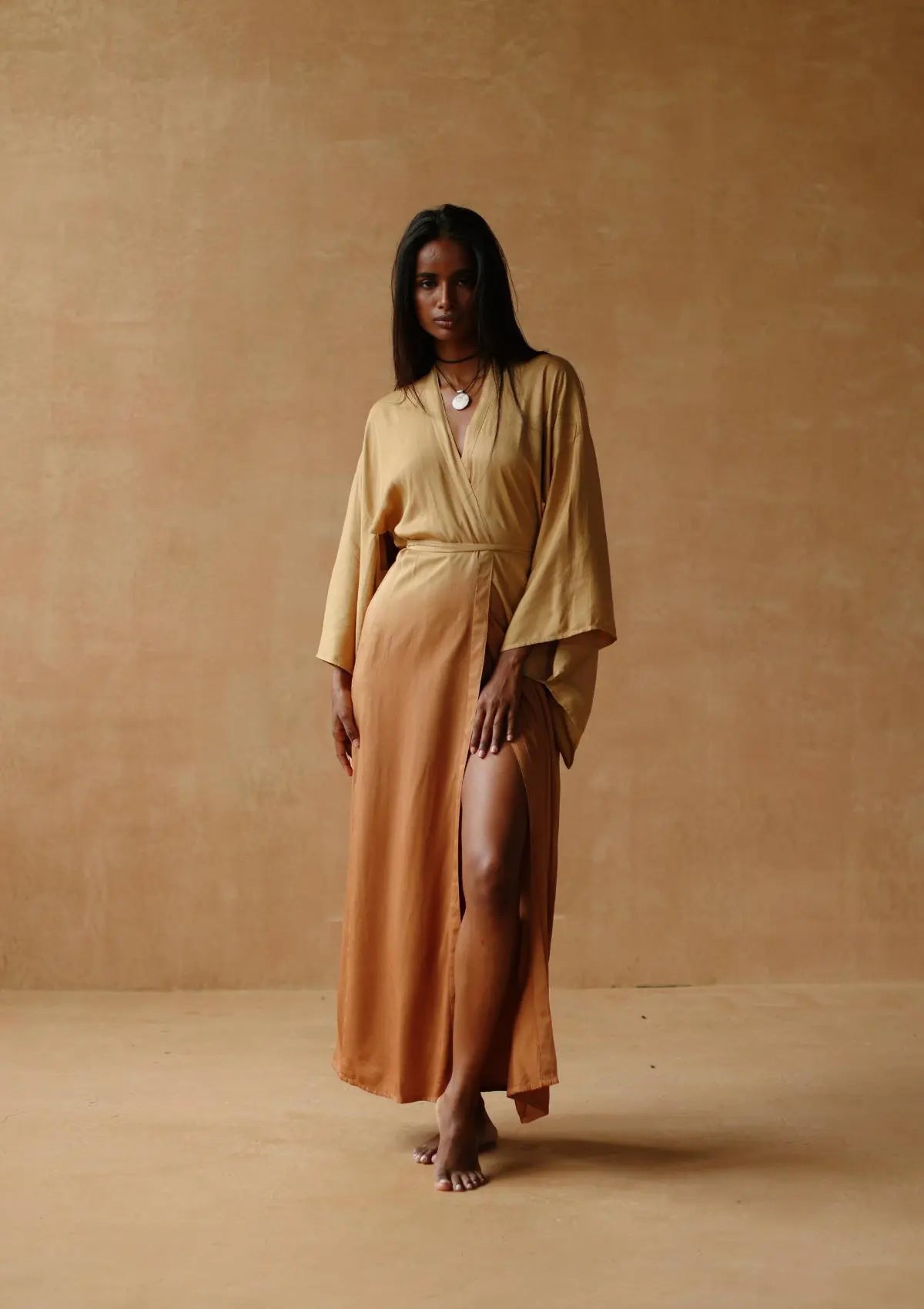 KORA KIMONO DRESS- INCA GOLD OMBRE