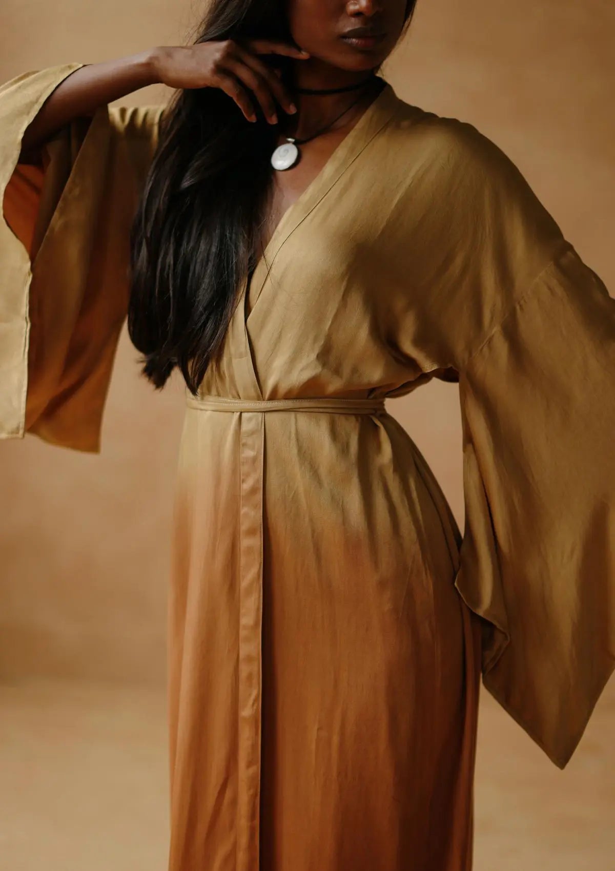KORA KIMONO DRESS- INCA GOLD OMBRE