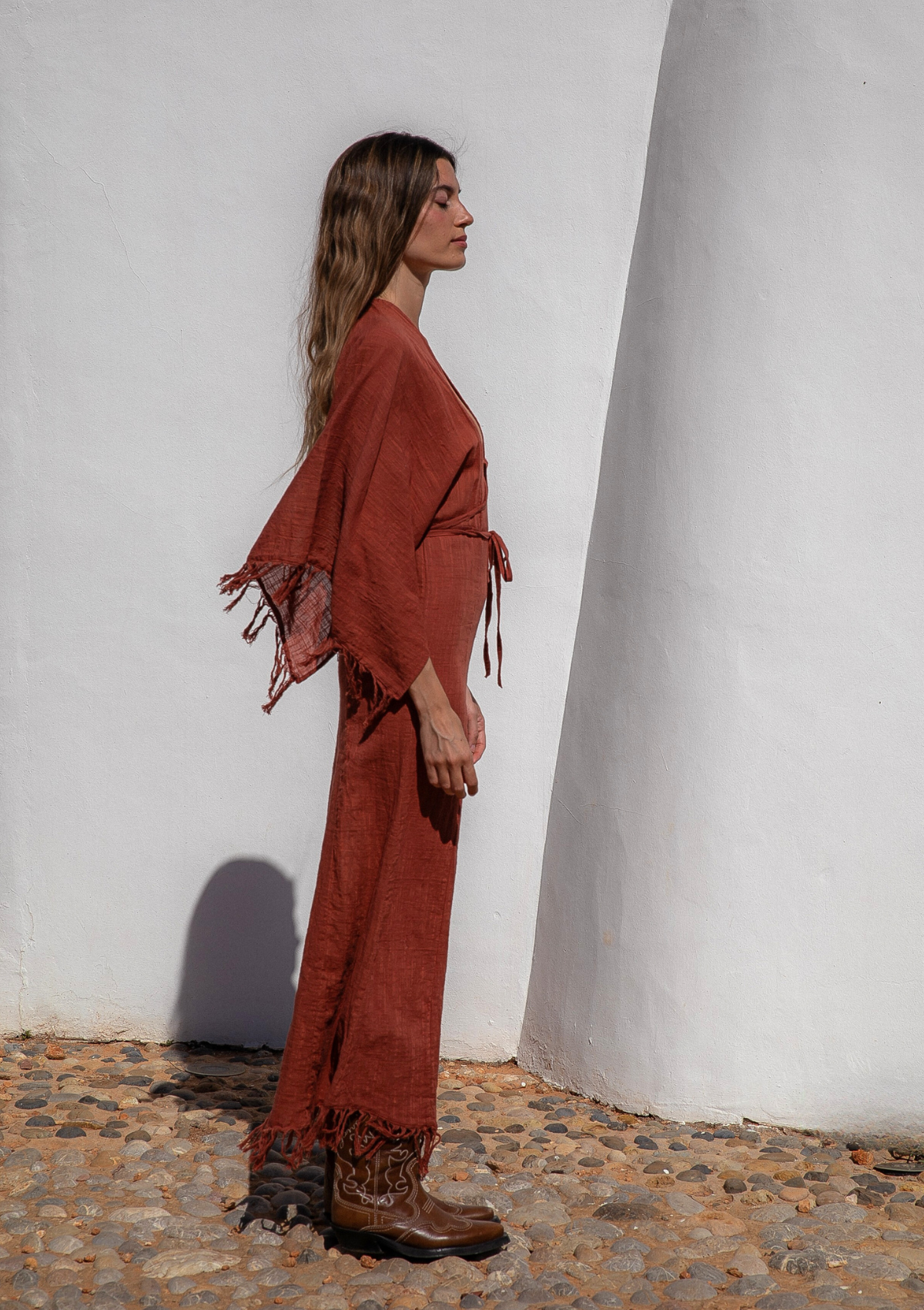 VESTIDO ELARA- ARCILLA COCIDA