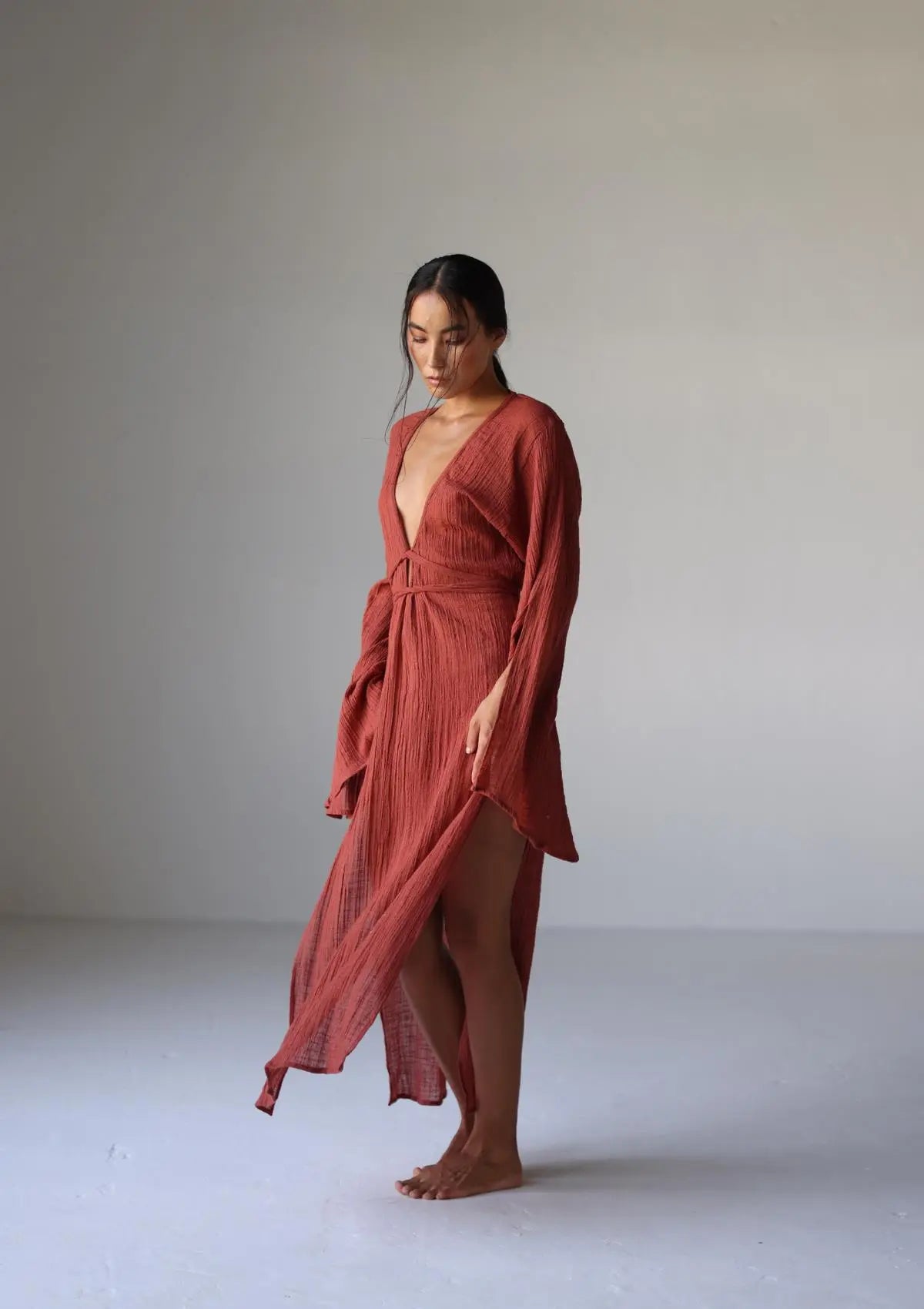 SIA KAFTAN DRESS - BAKED CLAY