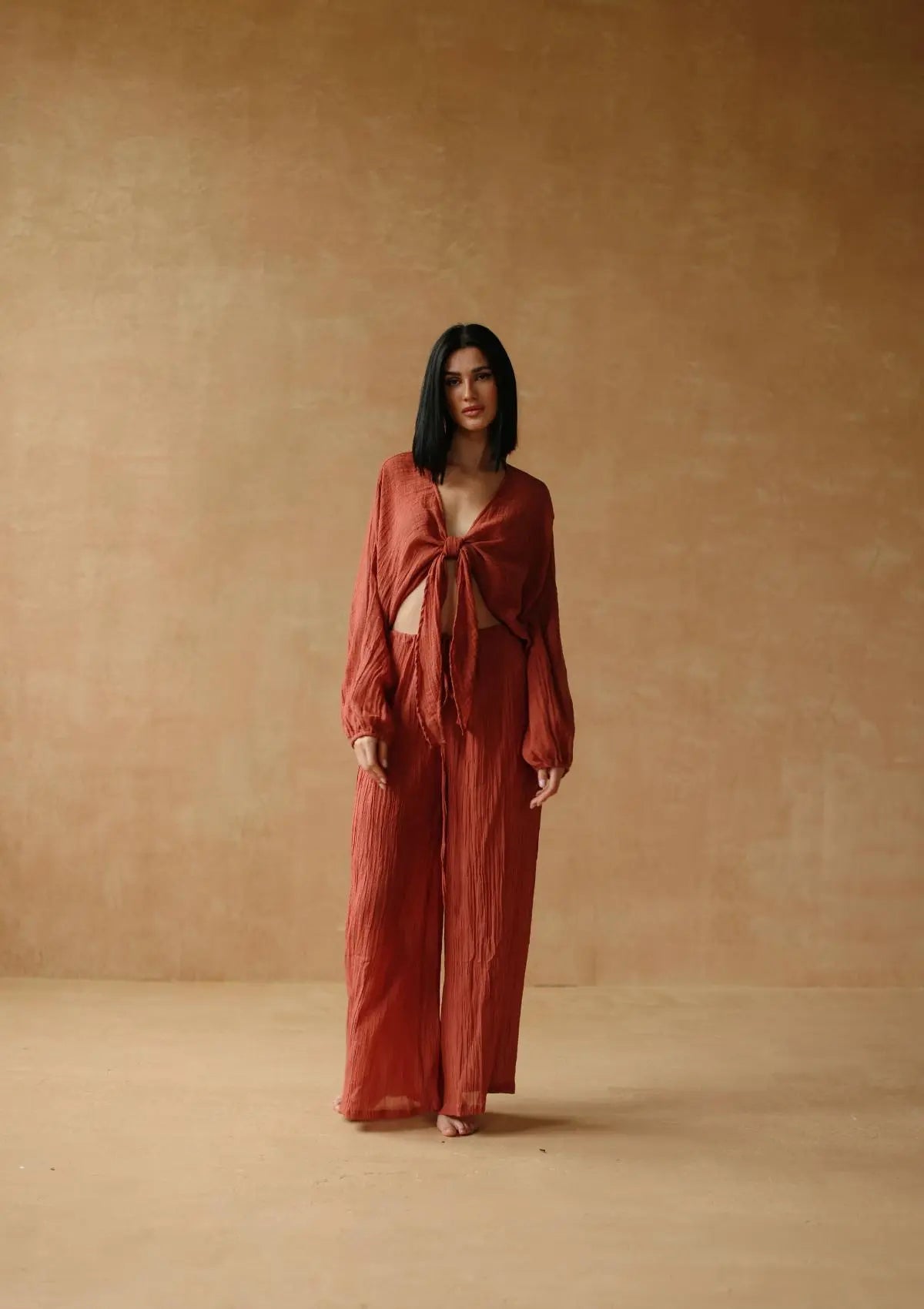 CHIARA TROUSERS- BAKED CLAY