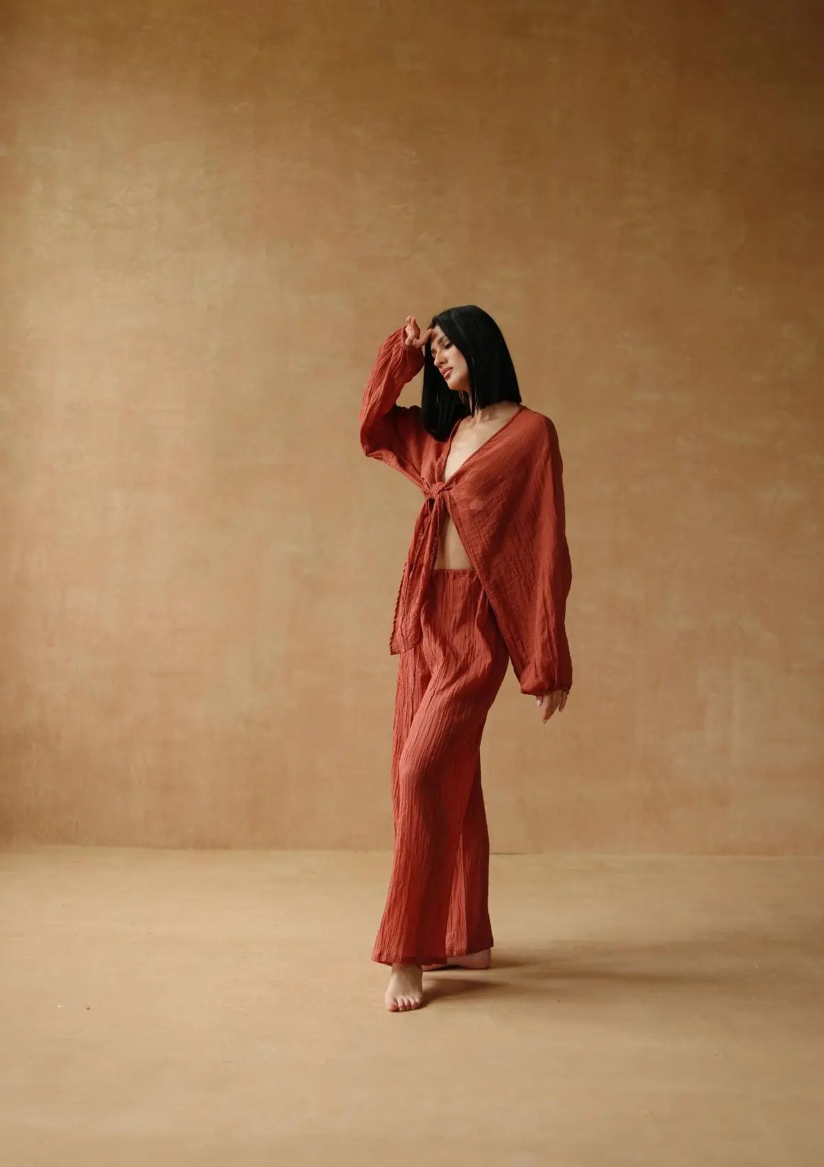 CHIARA TROUSERS- BAKED CLAY