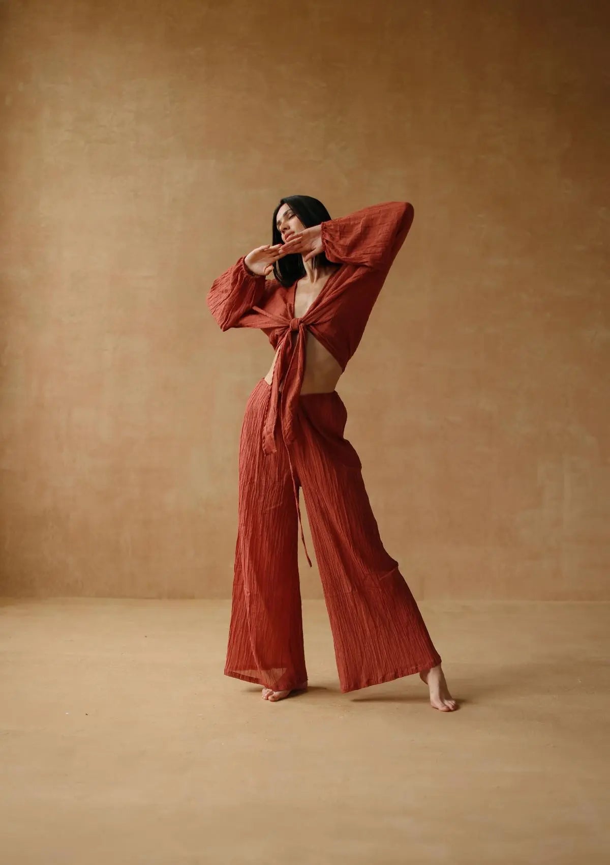 CHIARA TROUSERS- BAKED CLAY