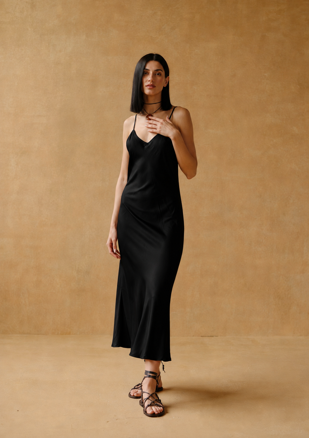 AKAIA BIAS SLIP DRESS