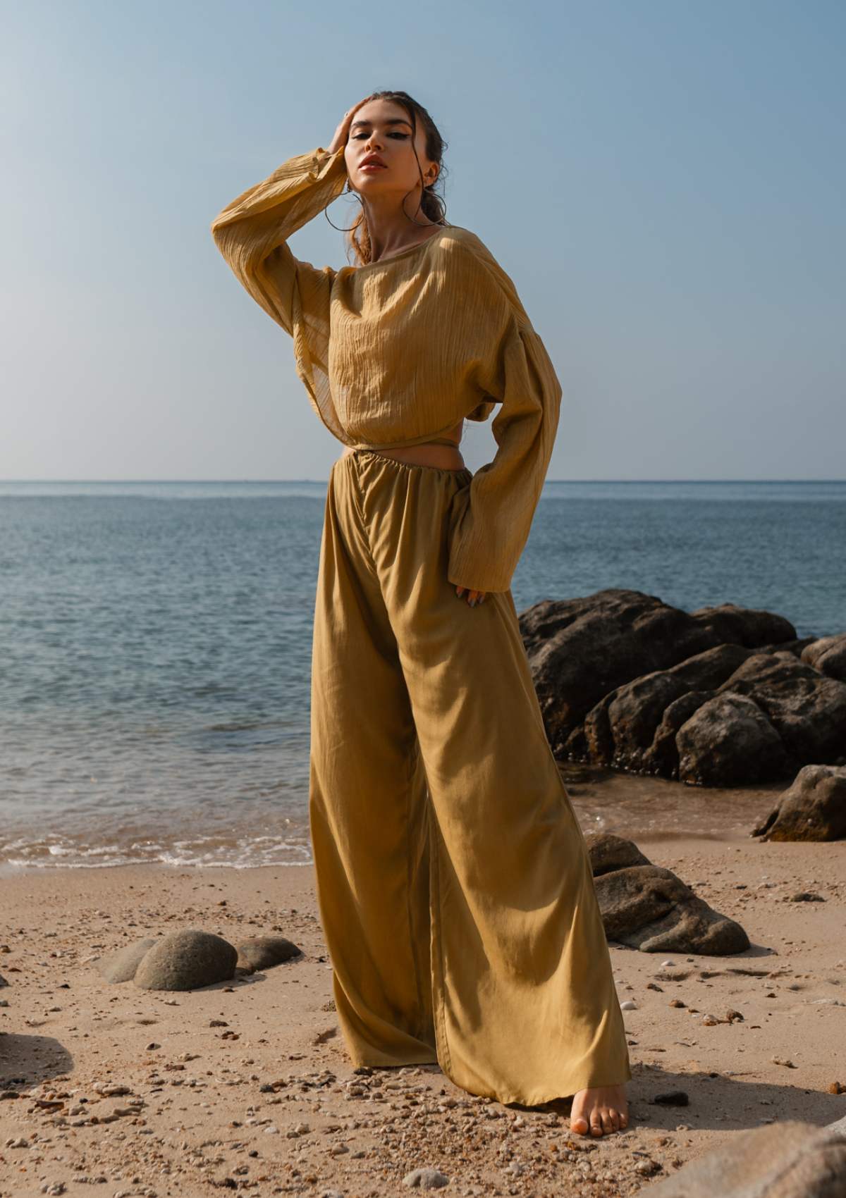 LARA TROUSER - OLIVE OIL