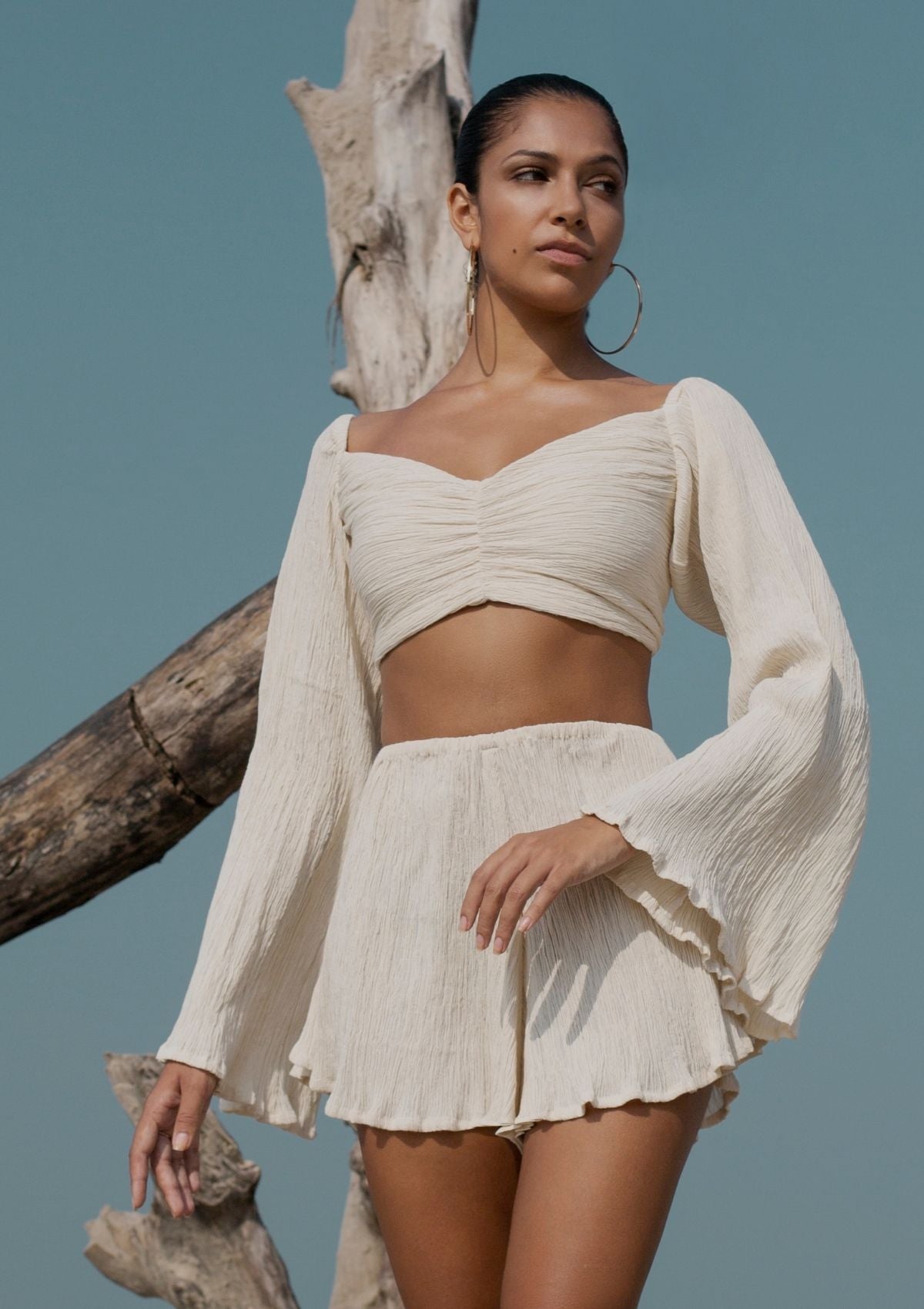 GERAFFTE SHORTS - NATUR