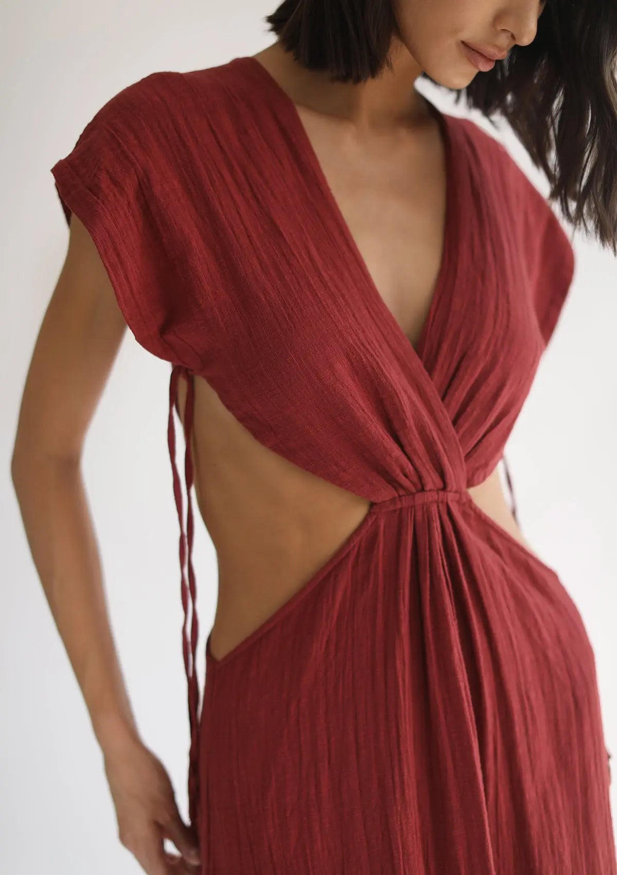 CLEO DRESS - RED DHALIA - Studio Tia