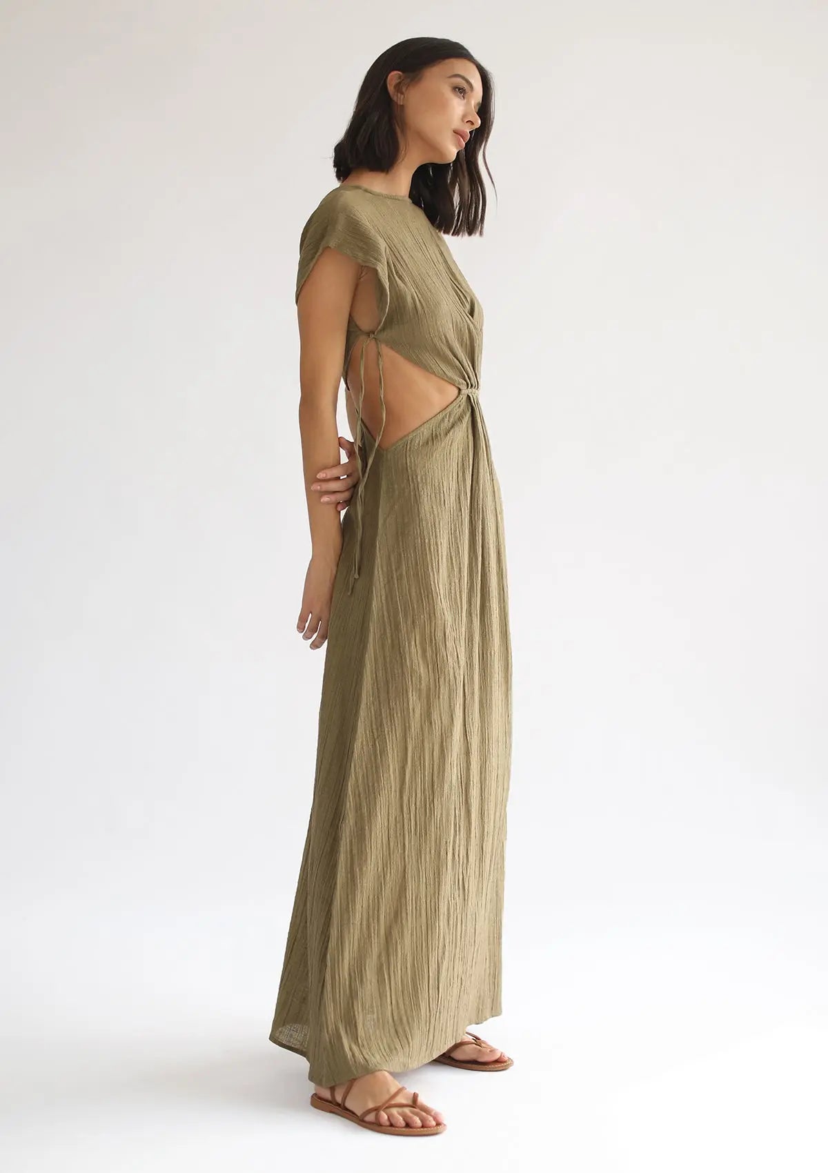 CLEO DRESS - OLIVE - Studio Tia