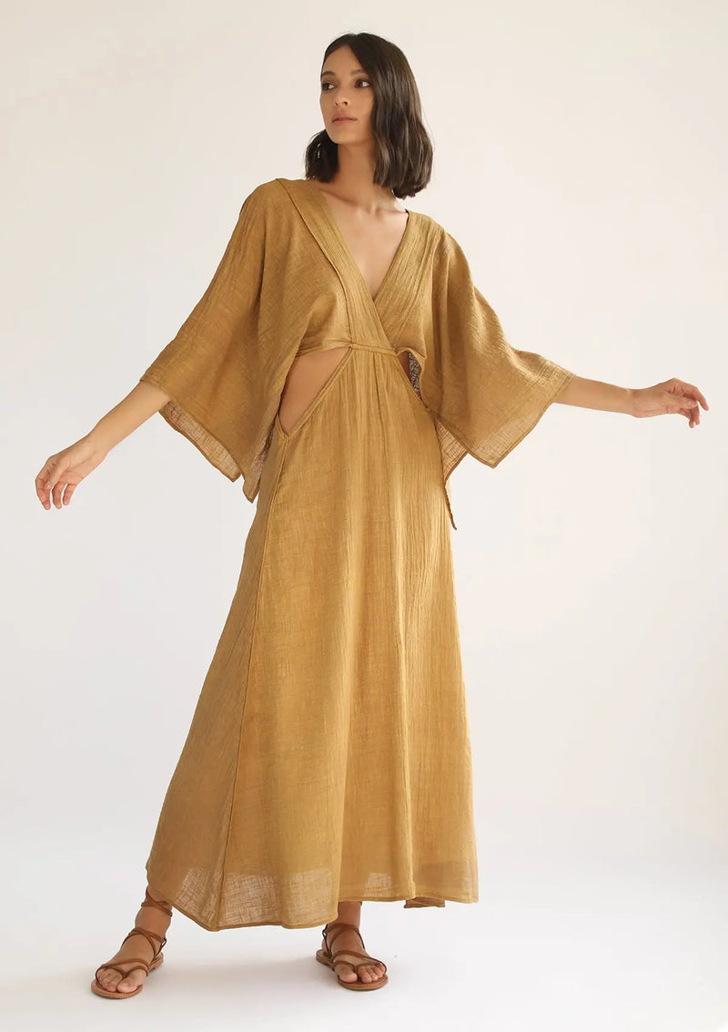 AURORA DRESS - GOLDEN BROWN