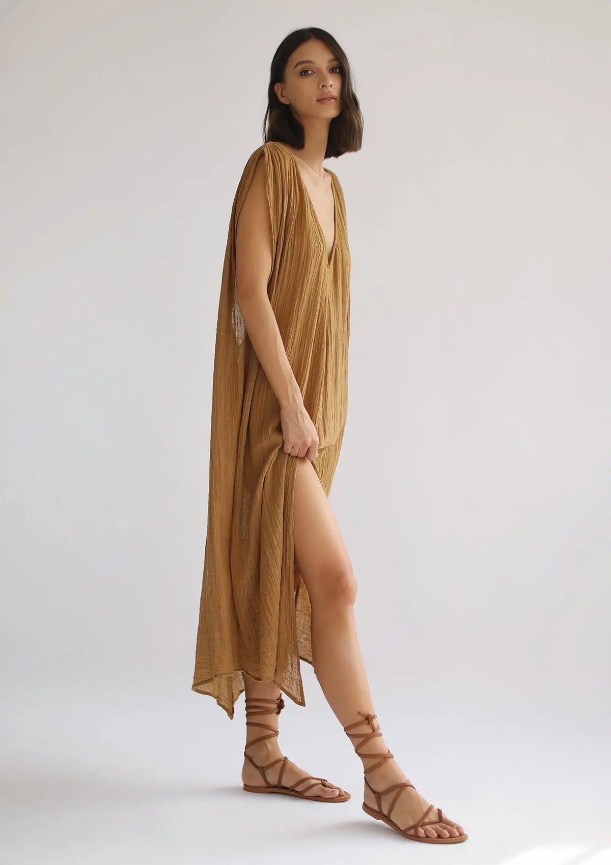 ARES KAFTAN - GOLDEN BROWN - Studio Tia