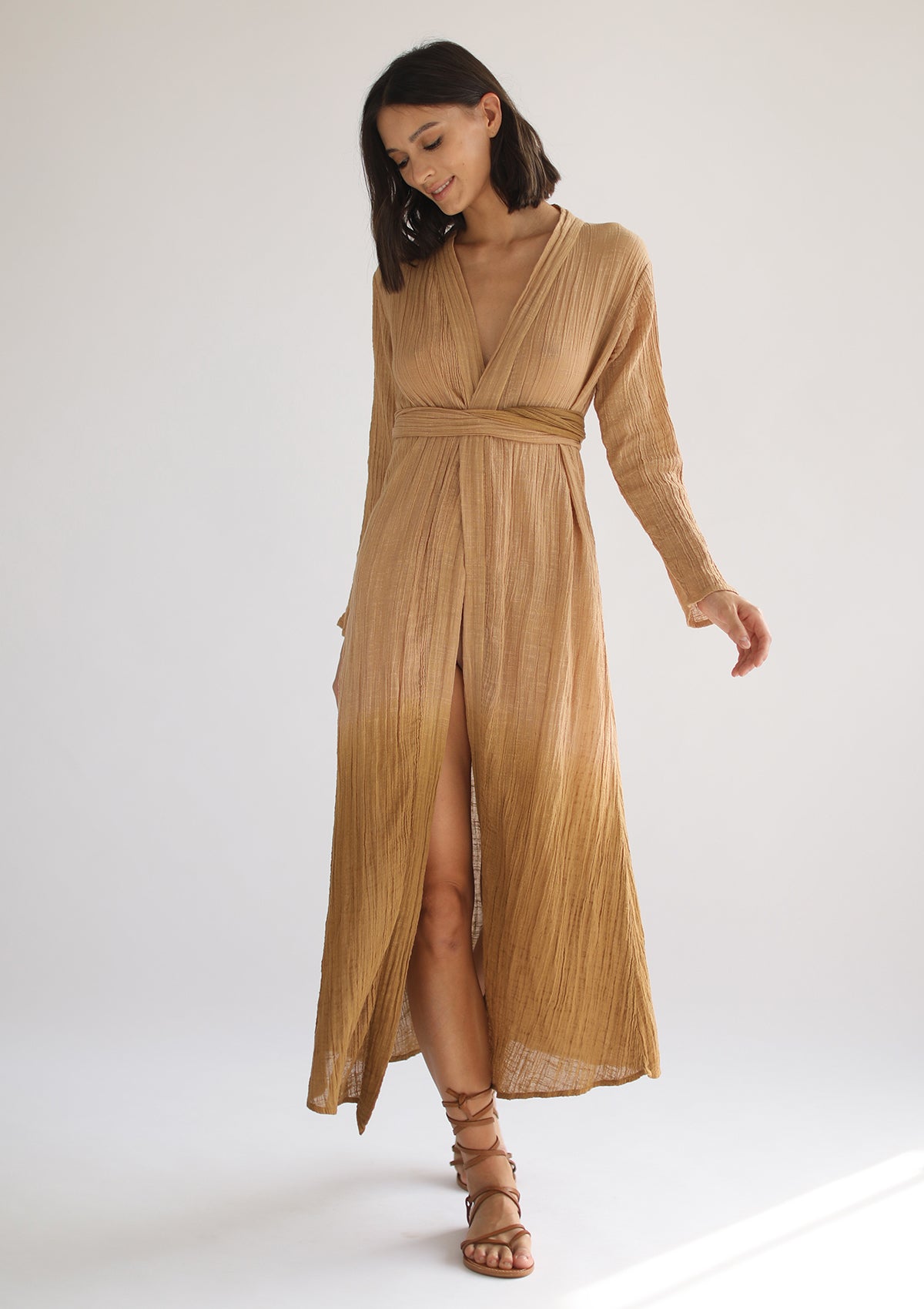 ARIA WRAP DRESS - GOLDEN OMBRE
