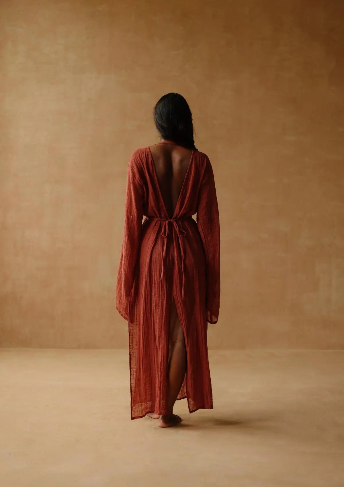 SIA KAFTAN DRESS - BAKED CLAY