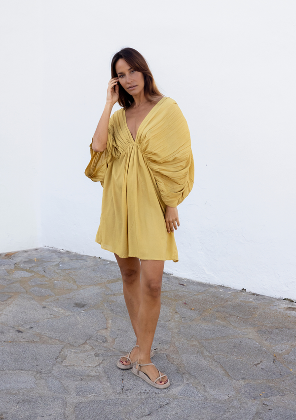 SOLEIL MINI DRESS - INDIAN TAN