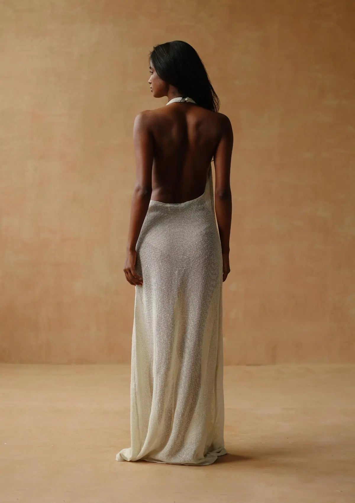 MARA HALTER DRESS- BONE WHITE