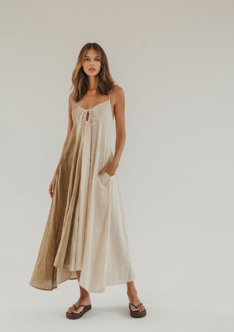 SAFFRON MAXI DRESS - KORA UNDYED / CURRY
