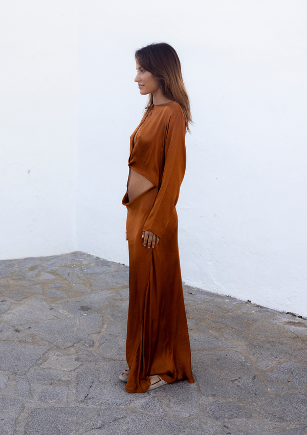 ROMELLE DRESS- GOLD FLAME