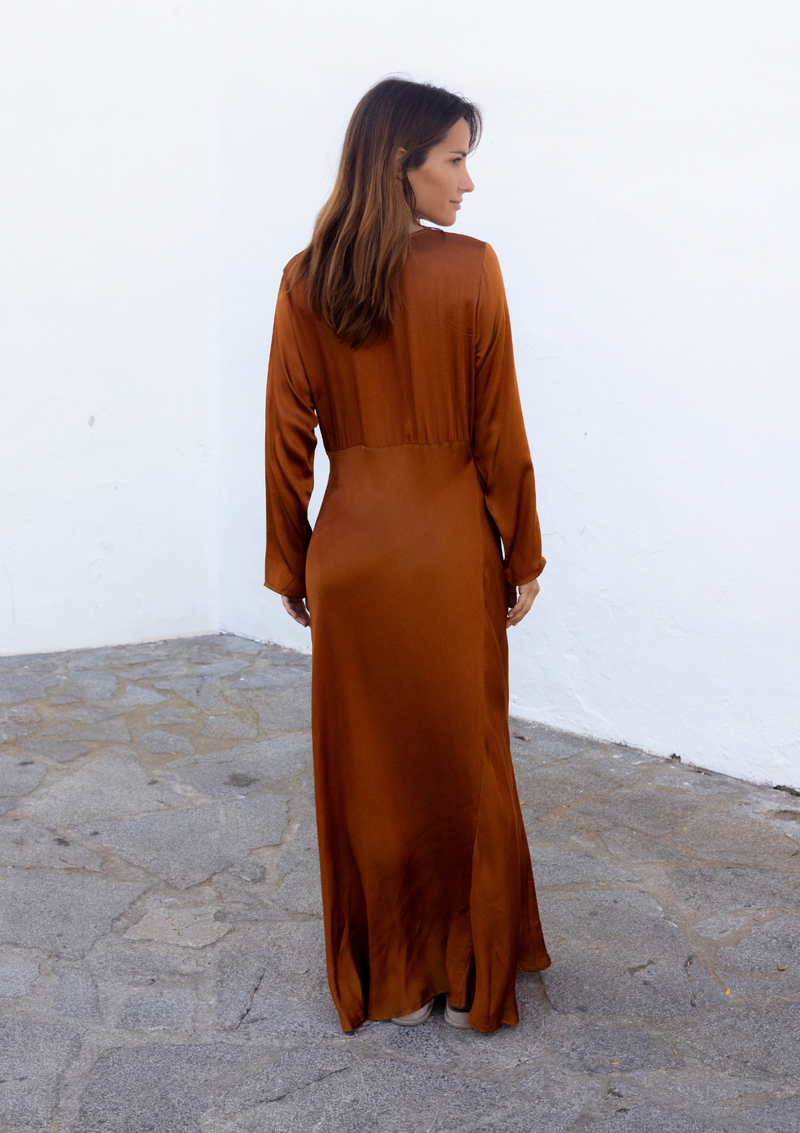 ROMELLE DRESS- GOLD FLAME