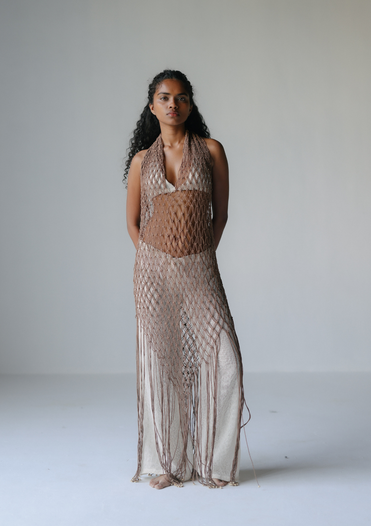 MACRAME DRESS- BUTTERNUT