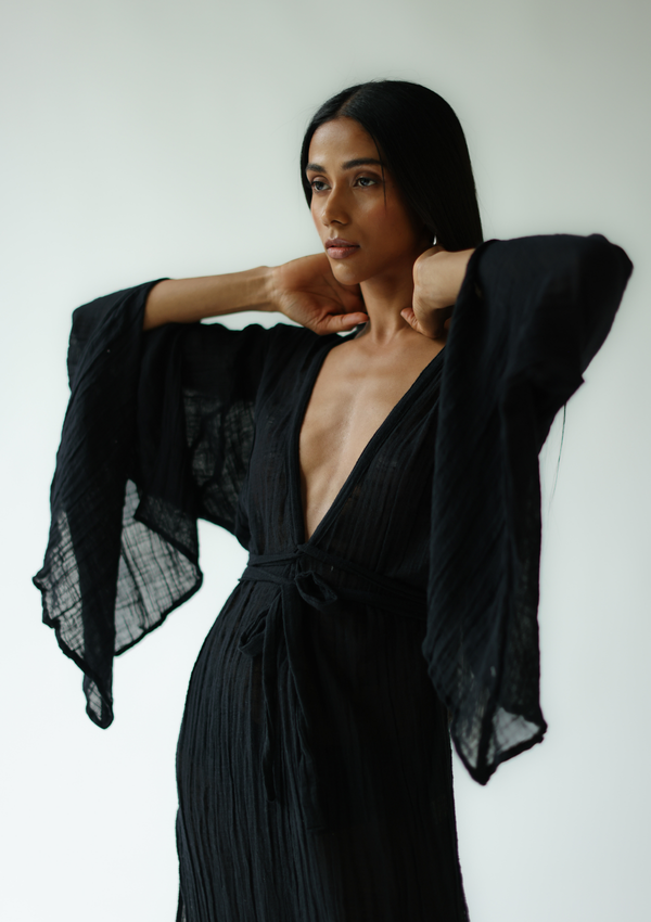 SIA KAFTAN DRESS - BLACK