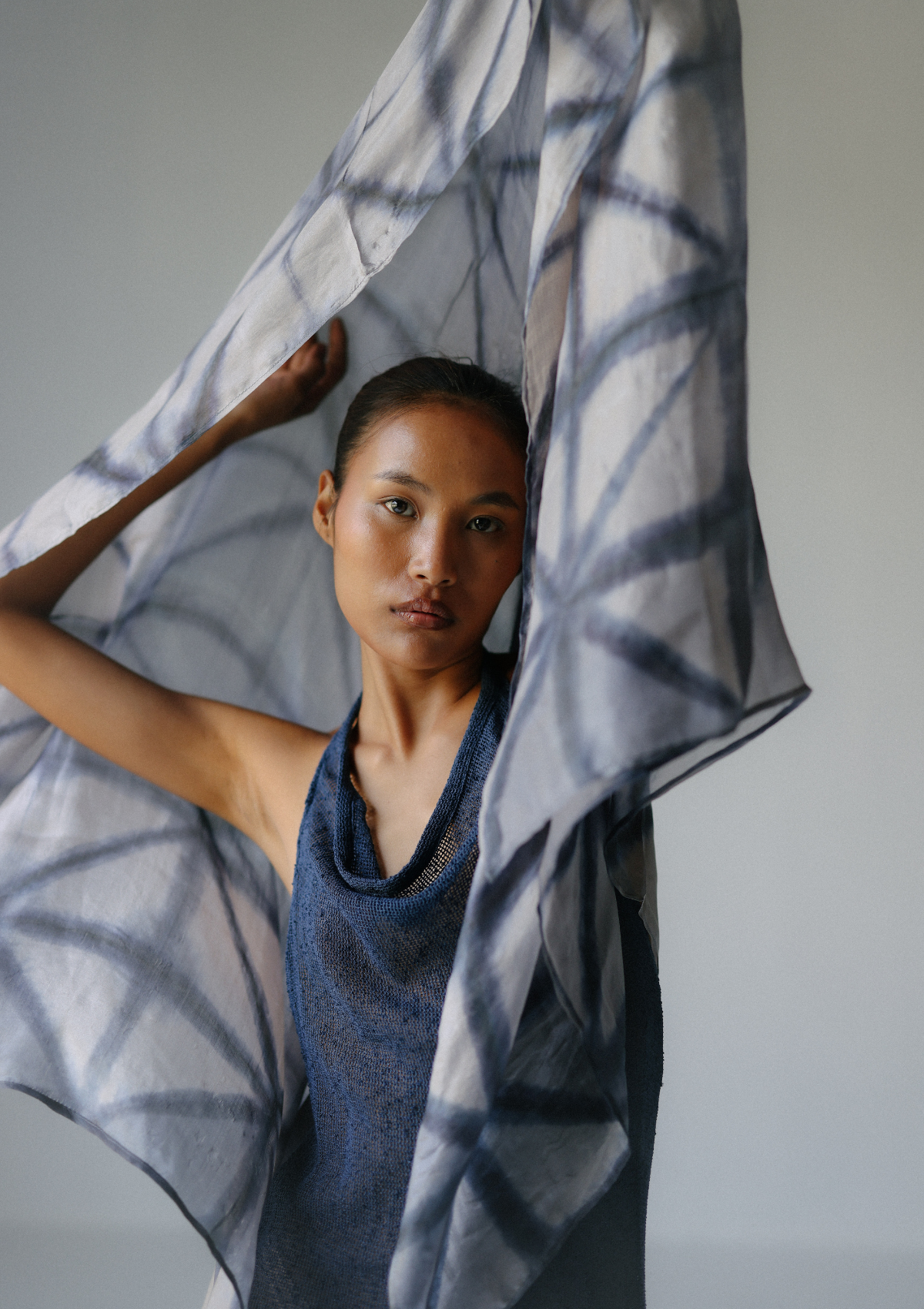 SCARF PAREO- BLUE WING TIE DYE