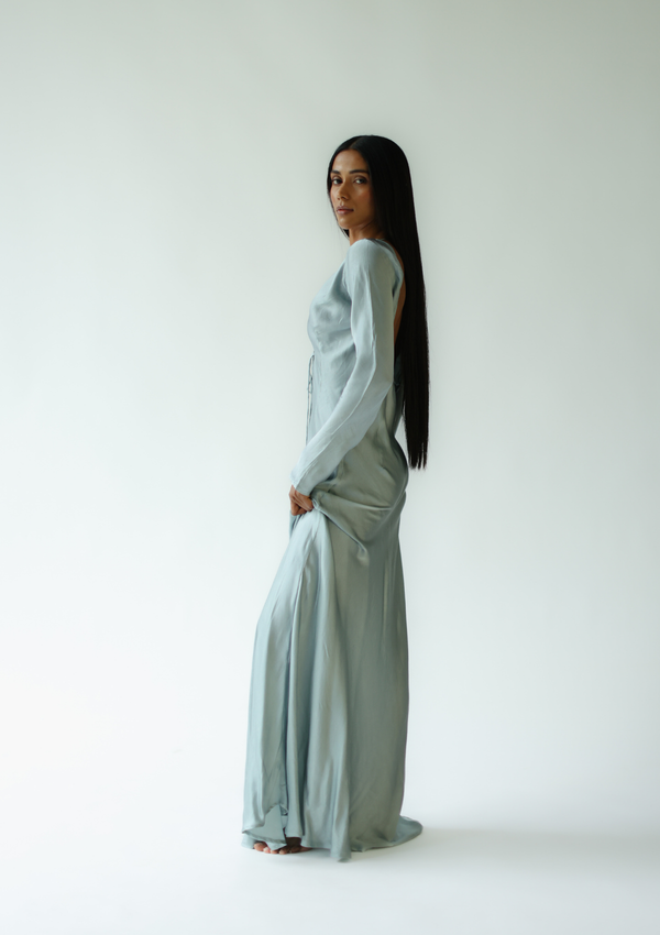 HARLEY MAXI DRESS- SILVER BLUE