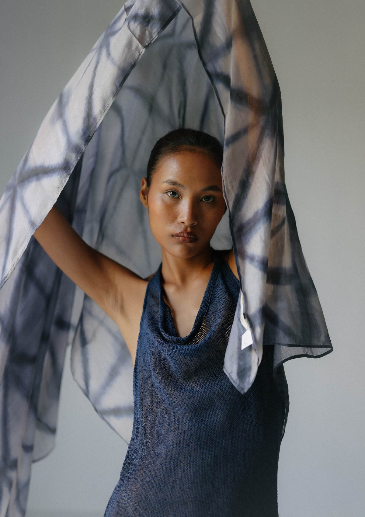 SCARF PAREO- BLUE WING TIE DYE