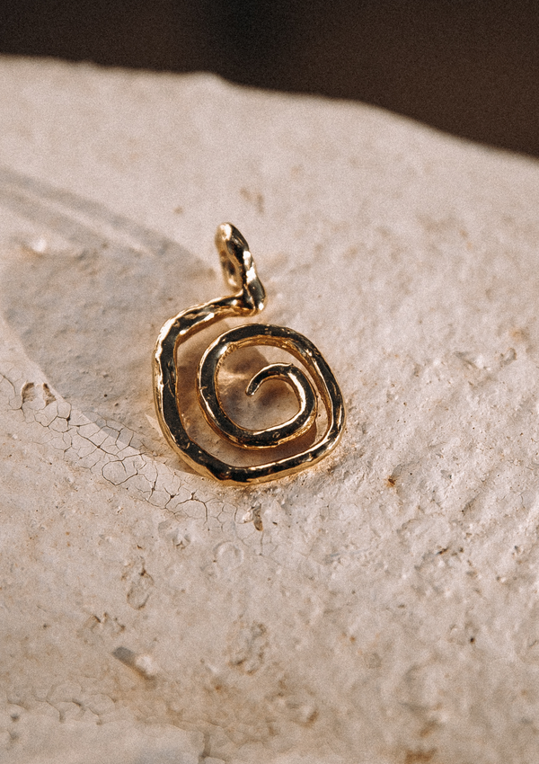 Spiral Charm - Silver Gold plated