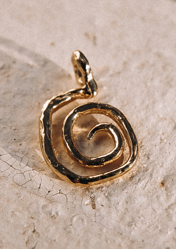 Spiral Charm - Silver Gold plated
