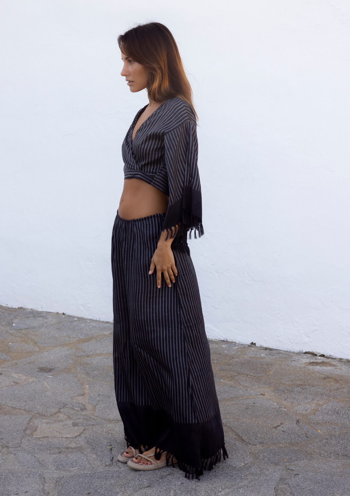 SUKI FRINGE SKIRT- STRIPES