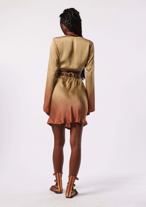 WREN MINI SKIRT - CURRY/ PUMPKIN OMBRE