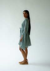 SAYDA MINI DRESS- SILVER BLUE