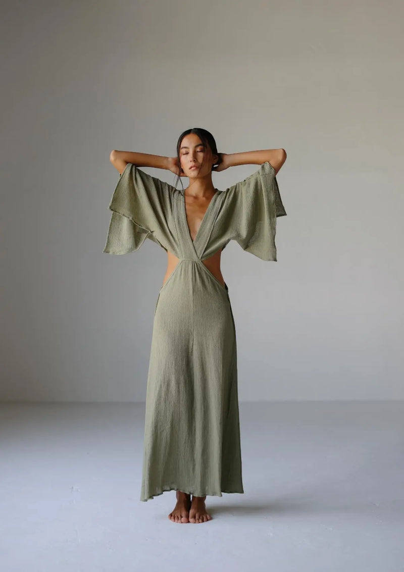 AURORA DRESS - OLIVE - Studio Tia