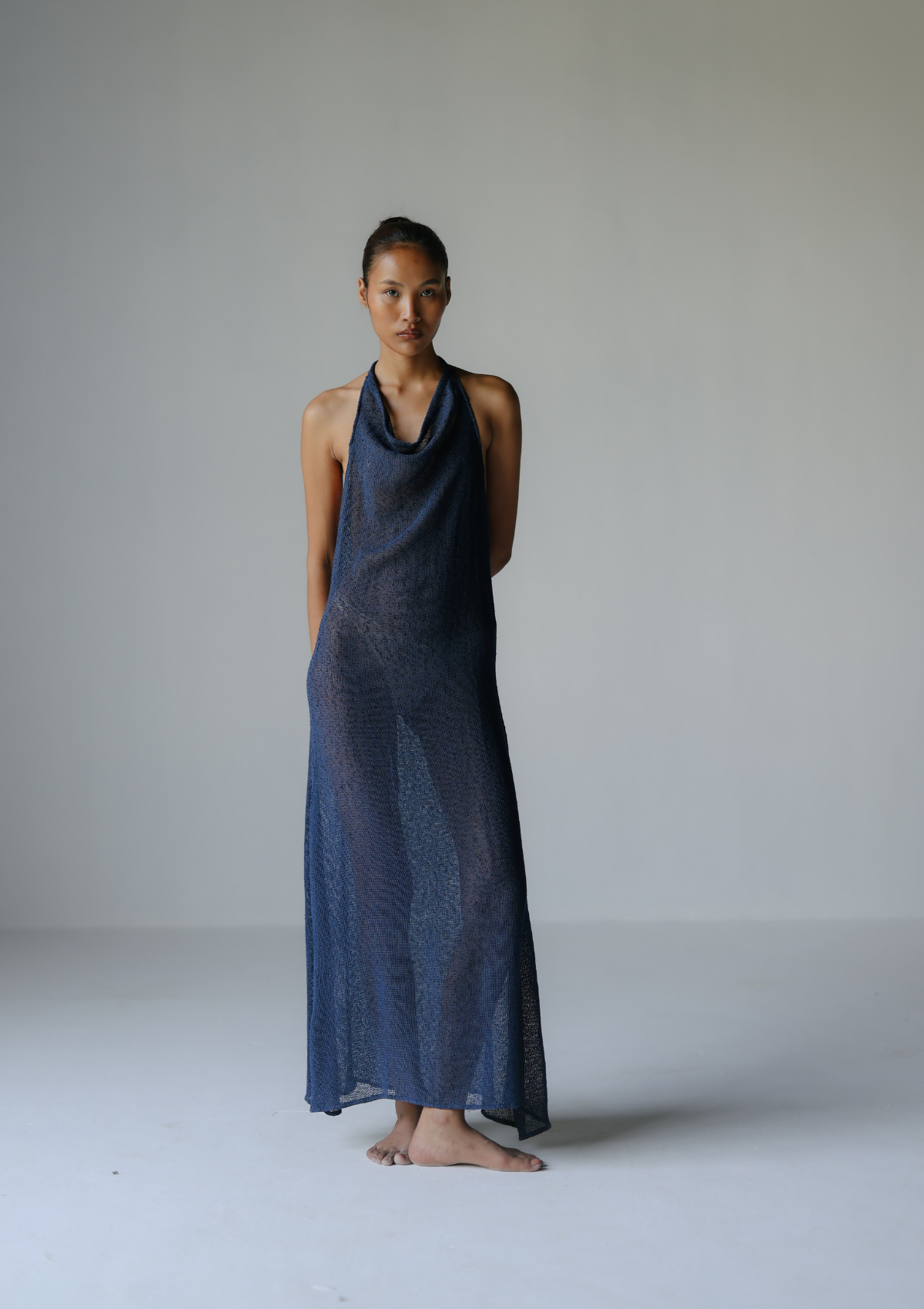 MARA HALTER DRESS- BLUE WING TEAL