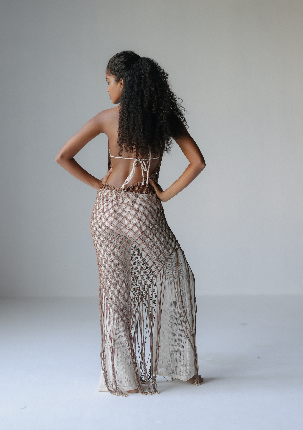 MACRAME DRESS- BUTTERNUT