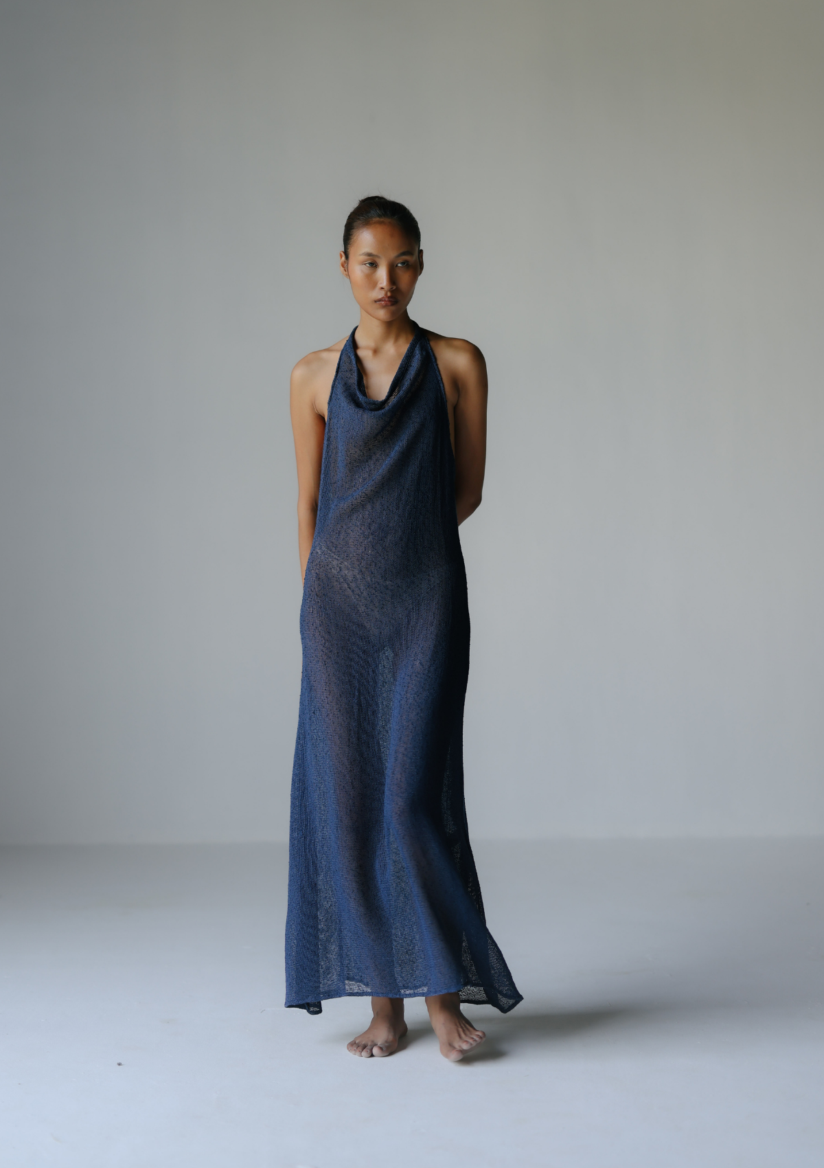 MARA HALTER DRESS- BLUE WING TEAL